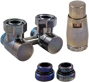 Узел нижнего подключения радиатора угловой с термоголовкой М22x1.5 x ¾"ек (½"н) Schlosser Exclusive Technoline 601000072 Узел нижнего подключения радиатора угловой с термоголовкой М22x1.5 x ¾"ек (½"н) Schlosser Exclusive Technoline 601000072, 1