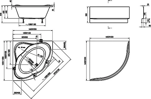 Ванна акриловая Ravak NEW DAY 150x150 C661000000