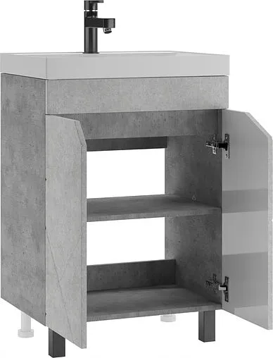Тумба под умывальник напольный Домино Vector 60 метрополитан грей/бетон серый DV6612T