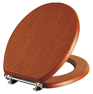 Крышка-сиденье для унитаза VitrA Efes каштан/хром 37-013-301 Крышка-сиденье для унитаза VitrA Efes каштан/хром 37-013-301, 1