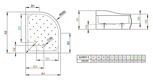 Поддон для душа Radaway Korfu E 4E81400-03L