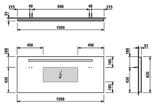 Зеркало с подсветкой Laufen Case 150 4.4728.5.996.144.1