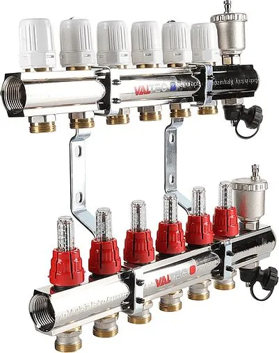 Группа коллекторная с расходомерами 5 отводов 1&quot;в/в x ¾&quot;ек Valtec VTc.596.EMNX.0605
