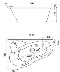 Ванна акриловая Santek Ибица XL 160x100 L 1WH112036 Ванна акриловая Santek Ибица XL 160x100 L 1WH112036, 2