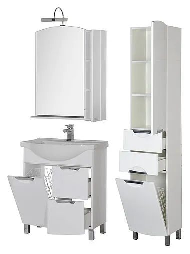 Шкаф-зеркало Aquanet Асти 75 белый 180077