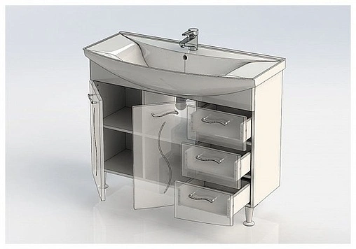 Тумба под умывальник напольная Aquanet Моника 105 белый 00186772