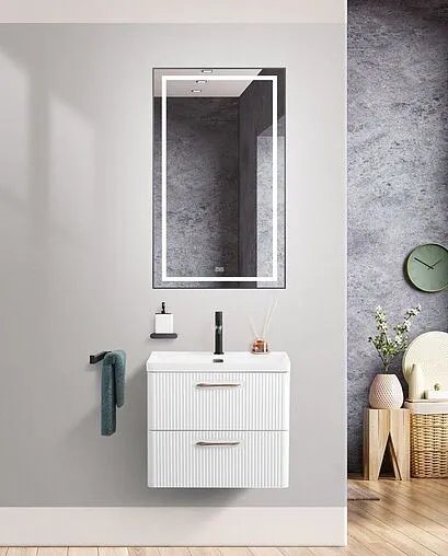 Тумба-умывальник подвесная BelBagno DUE 50 Bianco Lucido DUE-500-2C-SO-BL-P+BB-8076-3-50