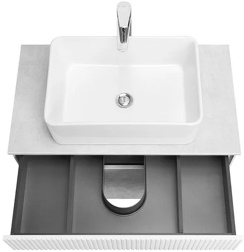 Тумба-умывальник подвесная Aquaton Марбл 80 слэйт/белый матовый 1A2762K1MH4C0