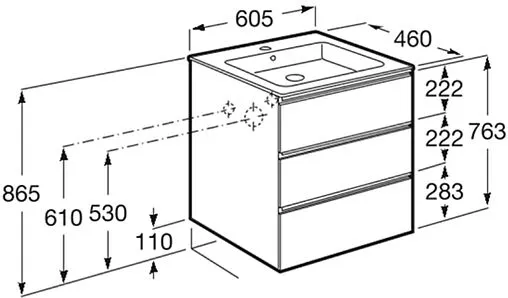 Тумба-умывальник Roca The Gap 60 городской дуб A857404402+