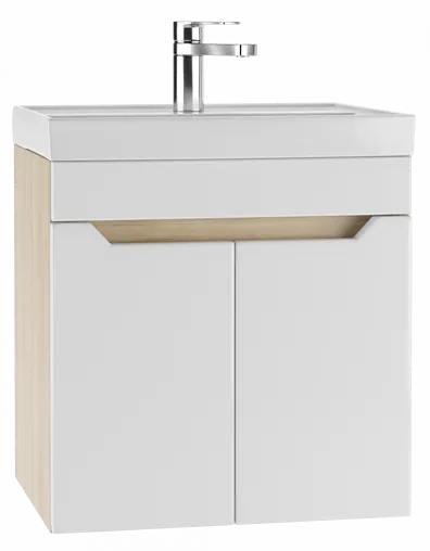 Тумба под умывальник подвесной Айсберг Мечта 50 белый/дуб сонома DM2315T