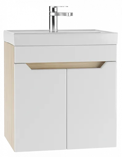 Тумба под умывальник подвесная Айсберг Мечта 50 белый/дуб сонома DM2315T