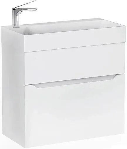 Тумба-умывальник подвесная Raval Brik 65 белый Brk.01.65/P/W/RL+17065-KL