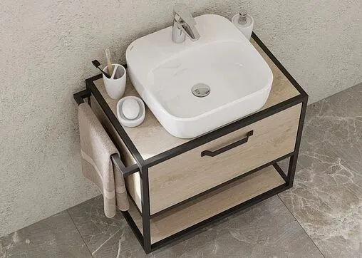 Тумба-умывальник подвесная Aquaton Лофт Фабрик 65 дуб эндгрейн 1A2423K2LTDU0