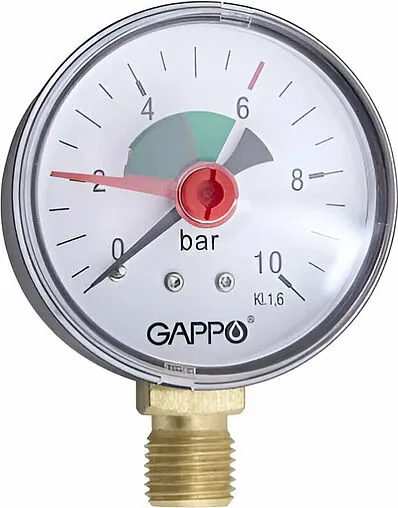 Манометр радиальный Gappo 50мм 10 бар ¼&quot; G1470.10