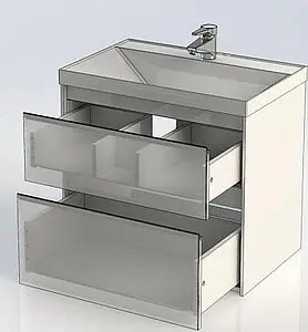 Тумба-умывальник подвесная Aquanet Гласс 60 белый 00196961+00179393, 3