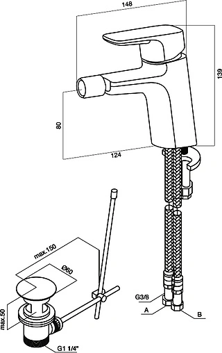 Смеситель для биде Am.Pm Spirit хром F7083100