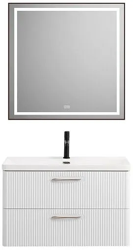 Тумба под умывальник подвесная BelBagno DUE 80 Белый металлик DUE-800-2C-SO-BM-P