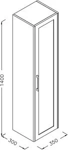 Шкаф-пенал подвесной Isvea Valero 35 серый/дуб 24VR3274080I, 2