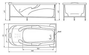 Ванна акриловая BellRado Иллюзия 170x80 BR7011011-00, 4