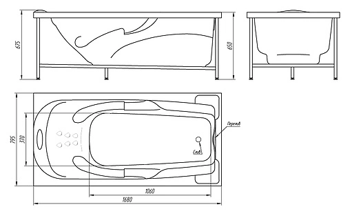 Ванна акриловая BellRado Иллюзия 170x80 BR7011011-00
