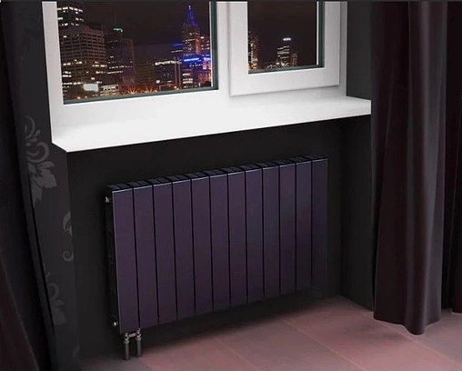 Радиатор биметаллический 10 секций нижнее правое подключение Rifar Supremo Ventil 500 черный RSVRP50010 ant