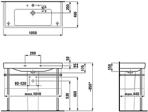 Раковина Laufen Pro S 105 белый 8.1396.6.000.104.1 Раковина Laufen Pro S 105 белый 8.1396.6.000.104.1, 2
