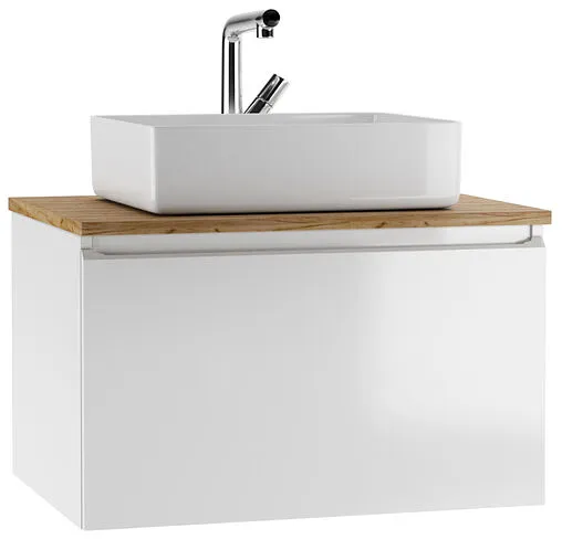 Тумба под умывальник подвесная Домино Senator 70 белый/дуб вотан DS4301T