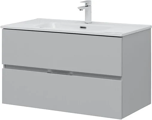 Тумба под умывальник подвесная Aquanet Алвита New 90 серый 00303922