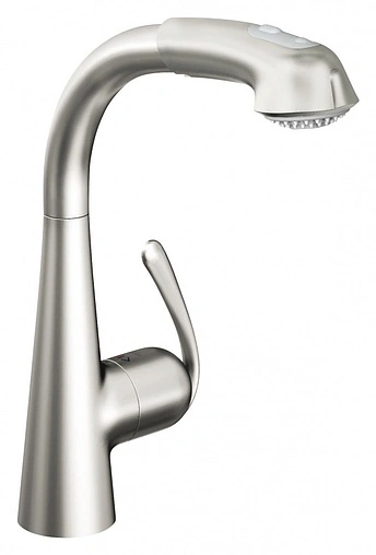 Смеситель для кухни с выдвижным изливом Grohe Zedra матовый хром 32553SD0