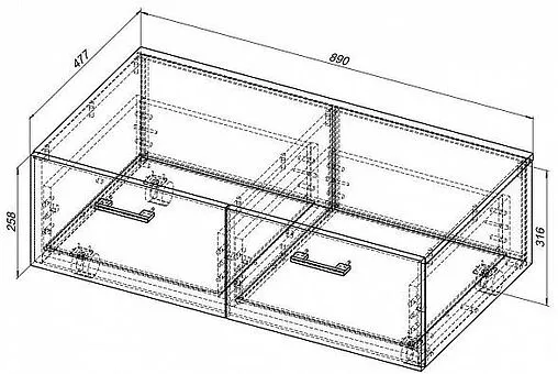 Тумба подкатная Aquanet Нота 90 венге 00170748