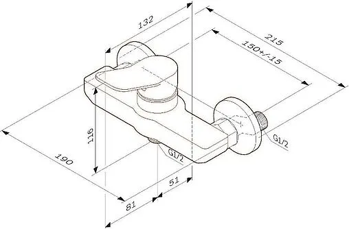 Смеситель для душа Am.Pm X-Joy чёрный матовый F85A20022 Смеситель для душа Am.Pm X-Joy чёрный матовый F85A20022
