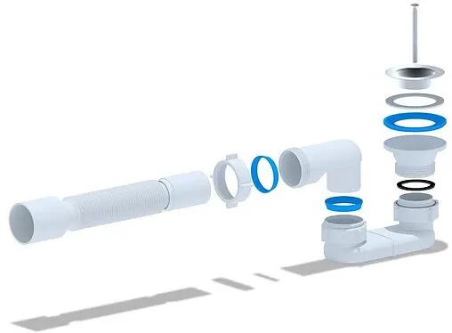 Сифон для душевого поддона Ани Пласт хром E015 Сифон для душевого поддона Ани Пласт хром E015