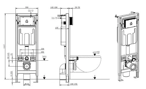 Инсталляция для подвесного унитаза Allen Brau Pneumatic Slim 9.11102.20 Инсталляция для подвесного унитаза Allen Brau Pneumatic Slim 9.11102.20