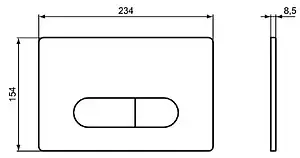 Клавиша смыва для унитаза Ideal Standard Oleas M1 R0115A6 черный матовый, 2