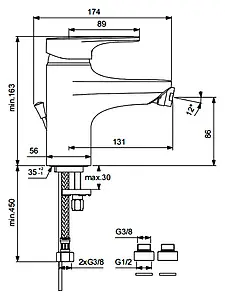 Смеситель для биде Vidima Strim хром BA092AA Смеситель для биде Vidima Strim хром BA092AA, 2