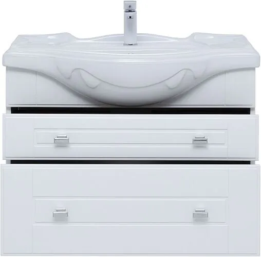 Тумба под умывальник подвесная Aquanet Рондо 85 белый глянец 00304289