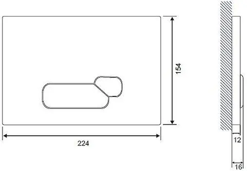 Комплект 6 в 1 Cersanit Carina XL CO DPL EO slim 64074 с кнопкой Actis хром глянцевый