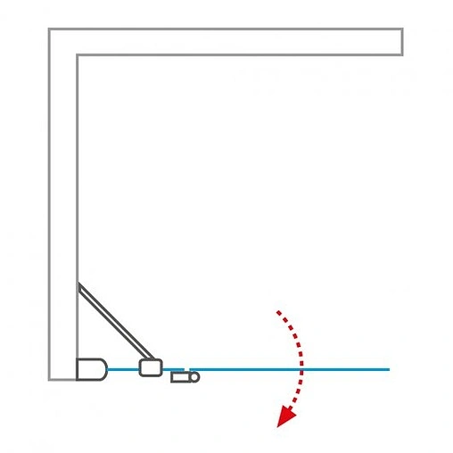 Душевая дверь 1000мм прозрачное стекло Roltechnik Hitech Line HBO1/1000 284-1000000-06-02
