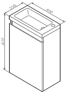 Тумба под умывальник подвесная Am.Pm X-Joy 45 белый/светлое дерево M85AFHX0451WG, 2