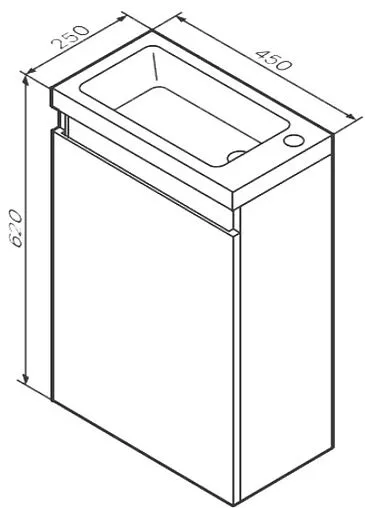 Тумба под умывальник подвесная Am.Pm X-Joy 45 белый/светлое дерево M85AFHX0451WG