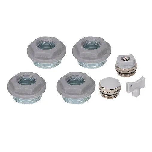 Комплект радиаторный универсальный 1&quot;н x ½&quot;в Royal Thermo Silver Satin RT½S