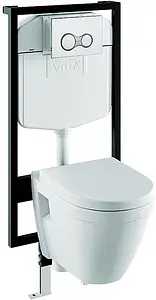 Комплект 5 в 1 VitrA S50 9003B003-7200 с кнопкой Sirius 740-0480 хром глянцевый Комплект 5 в 1 VitrA S50 9003B003-7200 с кнопкой Sirius 740-0480 хром глянцевый, 1