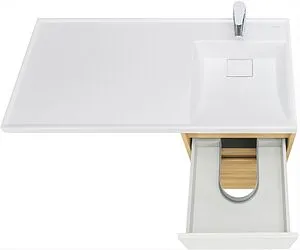 Тумба-умывальник напольная над стиральной машиной Aquaton Лондри 105 R дуб сантана/белый 1A2670K2LH0C0+, 4