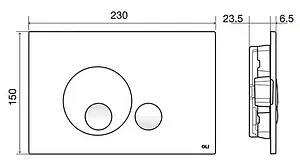Клавиша смыва для унитаза OLI Globe 152950 хром глянцевый Клавиша смыва для унитаза OLI Globe 152950 хром глянцевый, 2