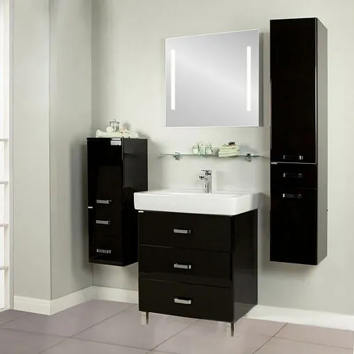 Шкаф-пенал подвесной Aquaton Америна 35 чёрный 1A137803AM950 Шкаф-пенал подвесной Aquaton Америна 35 чёрный 1A137803AM950