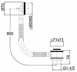 Слив-перелив для ванны без гидрозатвора Allen Brau Infinity Square чёрный Electroplating 5.21028-31 Слив-перелив для ванны без гидрозатвора Allen Brau Infinity Square чёрный Electroplating 5.21028-31, 2