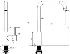 Смеситель для кухни Aquatek чёрный матовый AQ1080MB Смеситель для кухни Aquatek чёрный матовый AQ1080MB, 2