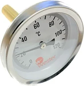 Термометр биметаллический Wester T 63мм 120°С гильза 50мм, 2