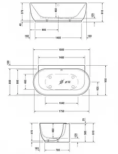 Ванна из искусственного камня Duravit Luv 180x95 белый 700433000000000, 2