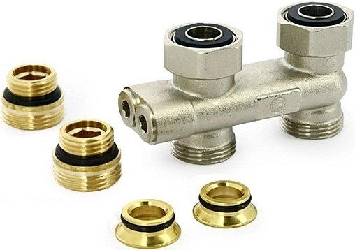 Узел нижнего подключения радиатора перекрестный прямой ¾&quot;ек x ¾&quot;нг (½&quot;н) Uni-Fitt 196N3011